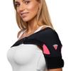 Shoulder Brace - Support & Injury Prevention Brace- Joint Pain Releaser- Shoulder Compression Wrap Strap - Adjustable Injury Accessories for Shoulders - Premium Quality Strap by FIGHTECH (Pink, S-M) view 1