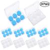24 Pairs Soft Silicone Ear Plugs Putty Ear Plugs for Sleeping Swimming earplugs for Kids Adults, Transparent + Blue view 2