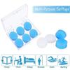 24 Pairs Soft Silicone Ear Plugs Putty Ear Plugs for Sleeping Swimming earplugs for Kids Adults, Transparent + Blue view 3