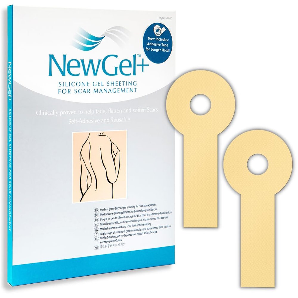 MyNewGel Advanced Silicone Professional Scar Sheets | Ultra-Thick, Lollypop-Shaped | Post Breast Surgery Cosmetic Procedure | 2.9" x 6.5" (2-Count) - Beige