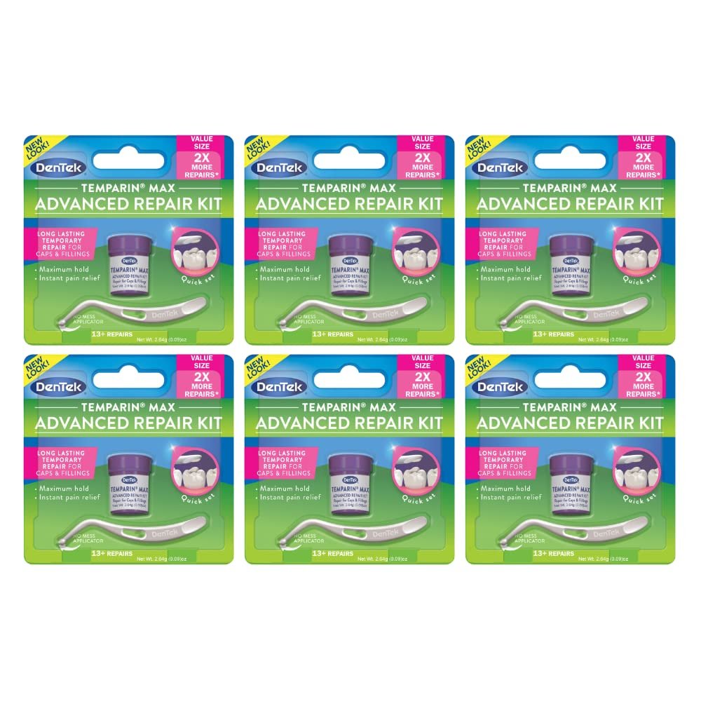 DenTek Temparin Max Caps & Fillings Repair Kit 2.64g 0.09 Ounce (Pack of 6)