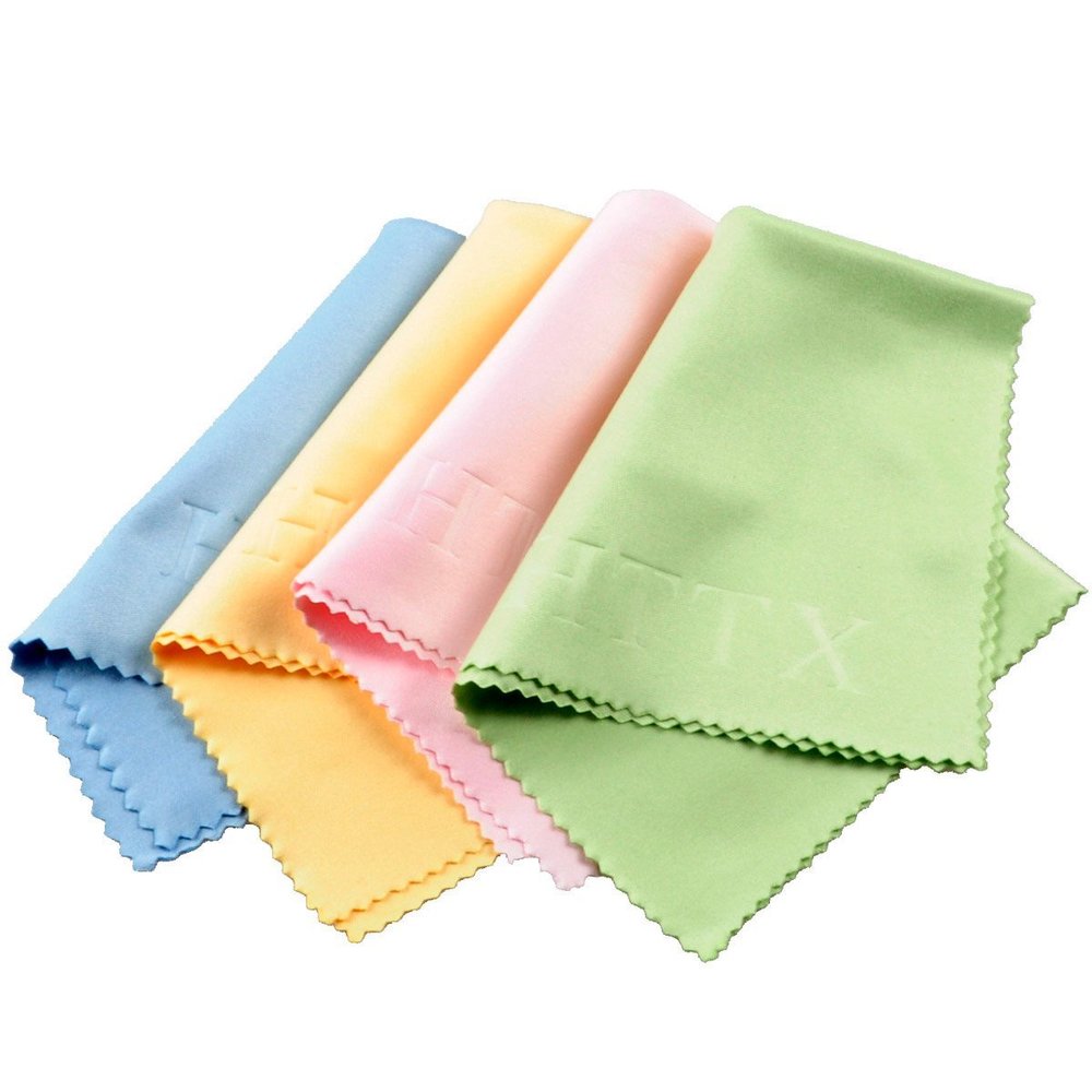 HTTX Microfiber Screen Cleaning Cloths for Cell Phones, Tablets, LCD TV and Laptop, Camera Lenses, Surface Tablet, Monitor, Car GPS Screens, Spectacles, Glasses, Watches 6 x 7 inches 4-Pack