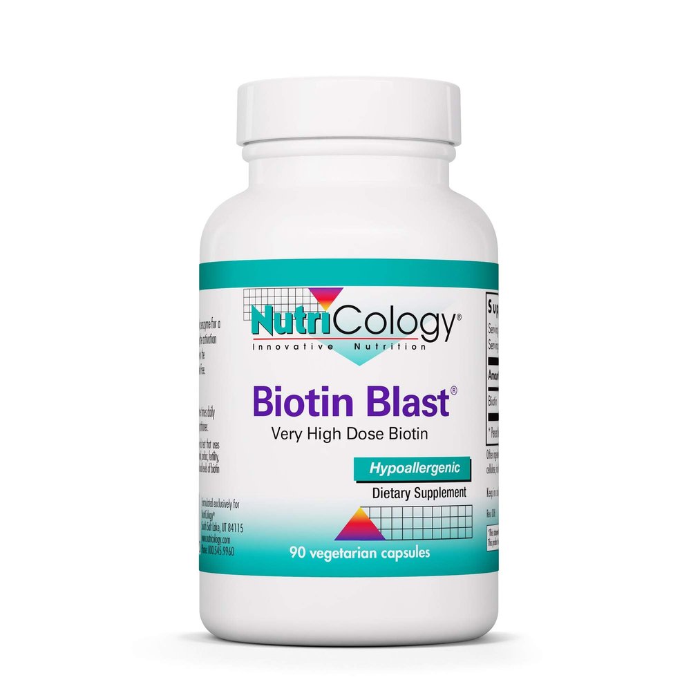Nutricology HiBiotin Supplement - 100,000mcg Biotin, Vegetarian Capsules, Hypoallergenic, Gluten Free - 90 Count