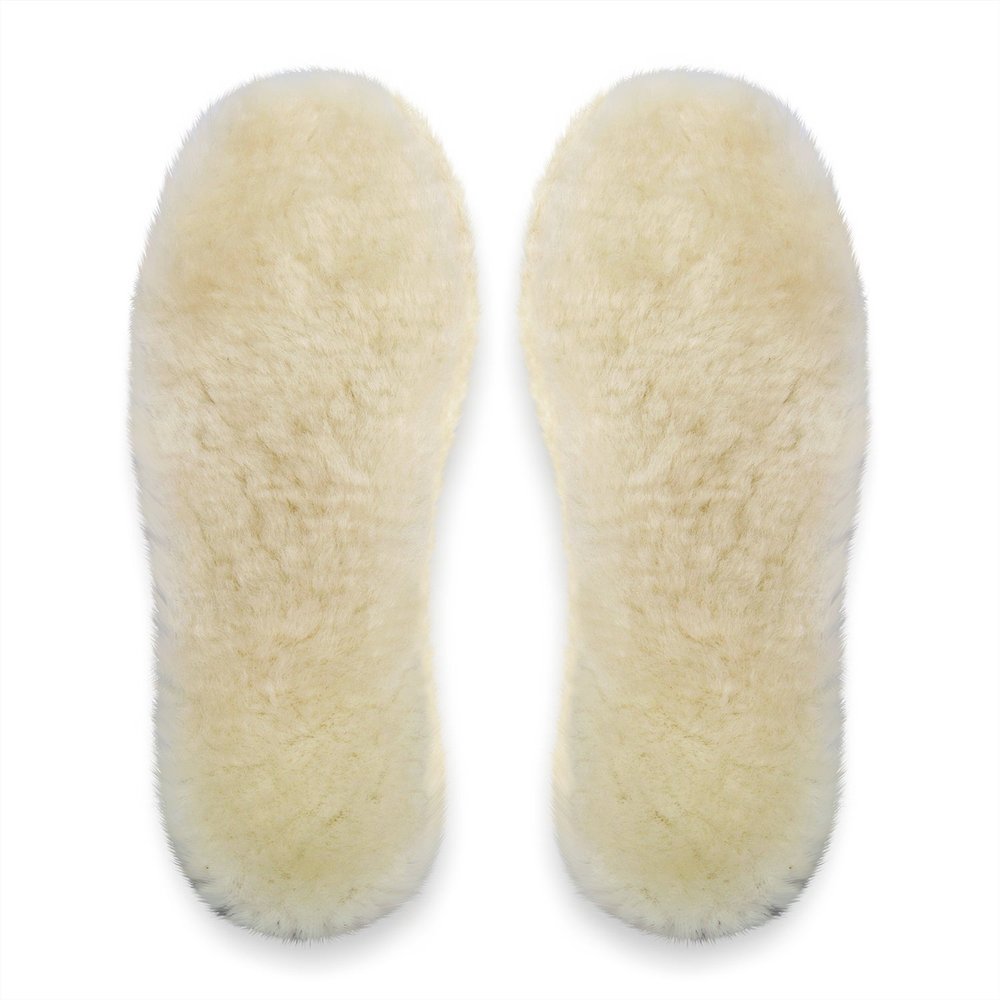 Happystep Genuine Sheepskin Insoles - Premium Lambswool and Sheepskin Top Layer, Felt Bottom for Ultimate Warmth, Comfort and Cushioning (Women 7)