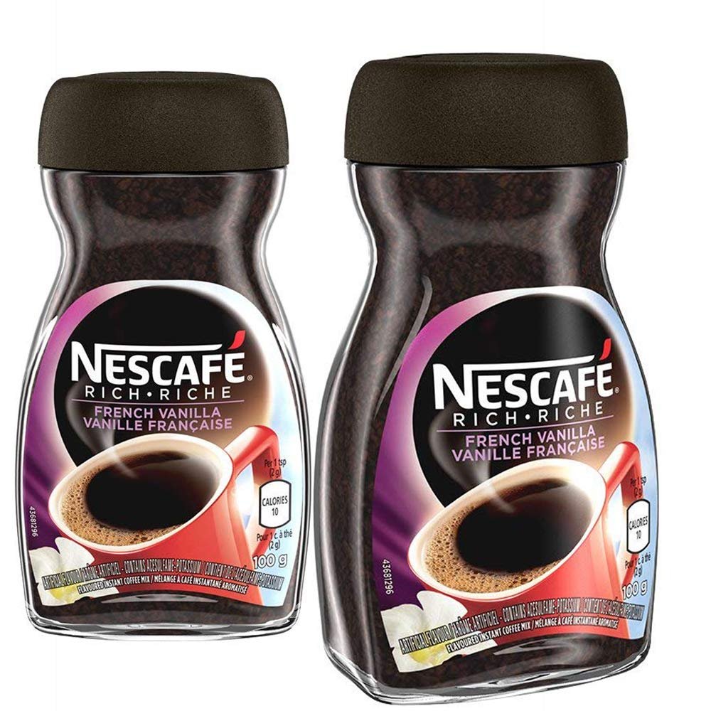 NESCAF Rich Instant Coffee, 100g Jar | 2- Pack (French Vanilla)