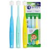 Brilliant Oral Care Baby Toothbrush with Soft Bristles and Round Head, for a Toddler Approved, Easy to Use All-Around Clean Mouth, 4-24 Months, When Front Teeth Appear, Blue Mint Yellow, 3 Pack view 1