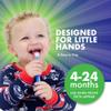 Brilliant Oral Care Baby Toothbrush with Soft Bristles and Round Head, for a Toddler Approved, Easy to Use All-Around Clean Mouth, 4-24 Months, When Front Teeth Appear, Blue Mint Yellow, 3 Pack view 3