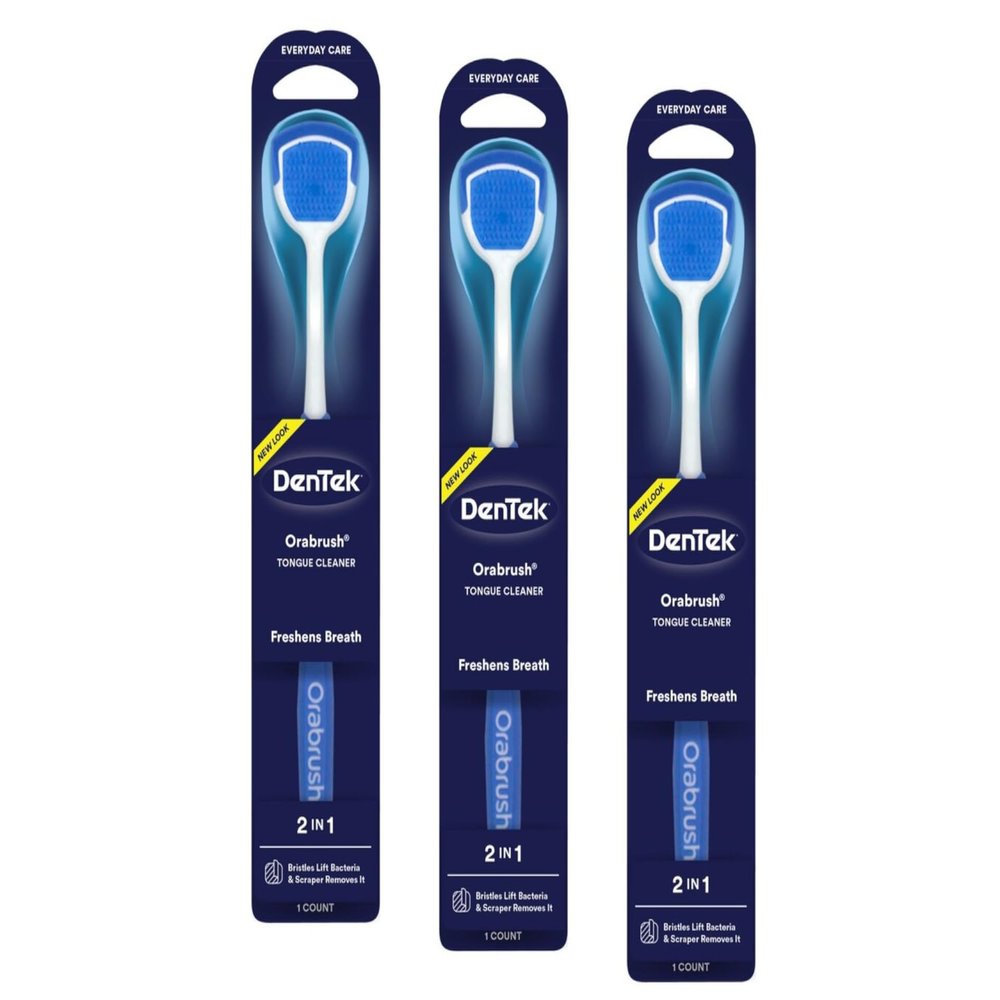 3 Pack Dentek Orabrush Tongue Cleaner (Colors May Vary)