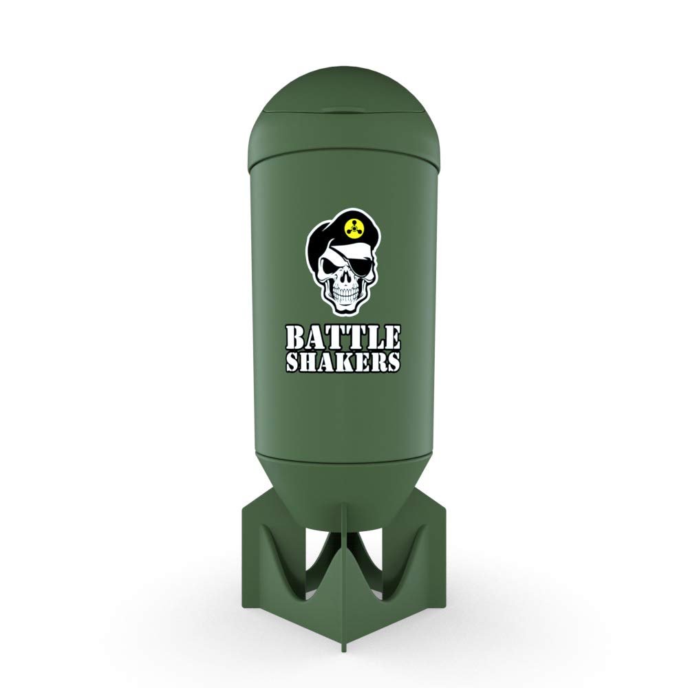 Battle Shakers Bomb | Military Themed Shaker Bottle | Leak-Proof Protein Cup with Storage Compartment | Mix Protein Powders & More | Durable & Dishwasher Safe | 20 Oz