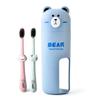 2 PCS Cute Bear Kids Children Soft Bamboo Toothbrush with Wheat Cup (Blue) view 1
