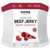 Think Jerky Sweet Chipotle Beef Jerky, Grass-Fed High Protein Beef, Gluten Free, No Antibiotics or Nitrates, Healthy Chef Crafted Recipe, Low Calorie and Low Fat - 1.0 oz Bags, 12 Pack view 1