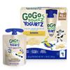 GoGo squeeZ yogurtZ Banana, 3 oz (Pack of 4), Kids Snacks Made from Real Yogurt and Fruit, Pantry Friendly, No Fridge Needed, Gluten Free and Nut Free, Recloseable Cap, BPA Free Pouches view 1