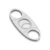 Anntuk Cigar Cutter Stainless Steel Guillotine Double Cut Blade in Leather Pouch, Silver view 1