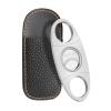 Anntuk Cigar Cutter Stainless Steel Guillotine Double Cut Blade in Leather Pouch, Silver view 2