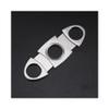 Anntuk Cigar Cutter Stainless Steel Guillotine Double Cut Blade in Leather Pouch, Silver view 4