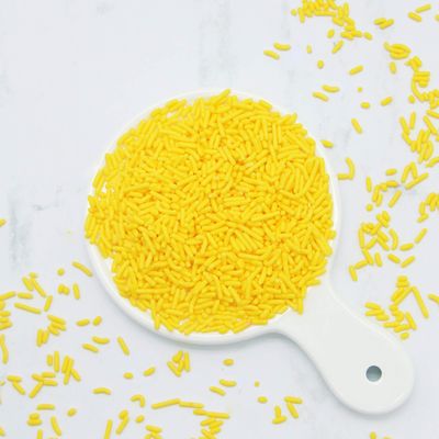 Foliay, Jim Bits, Jimmies, Classic Sprinkles for Baking & Cake Decorating, 5 Lbs Bulk Candy (Yellow)