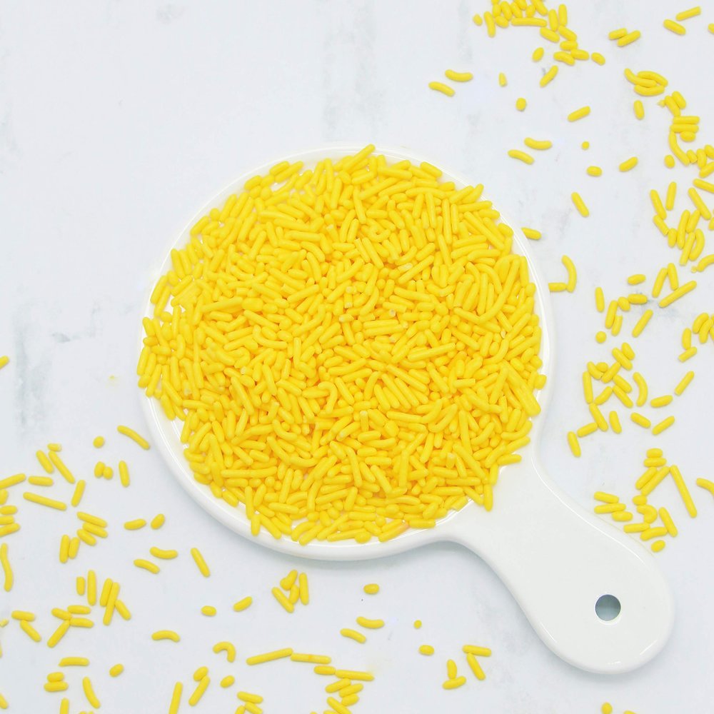 Foliay, Jim Bits, Jimmies, Classic Sprinkles for Baking & Cake Decorating, 5 Lbs Bulk Candy (Yellow)