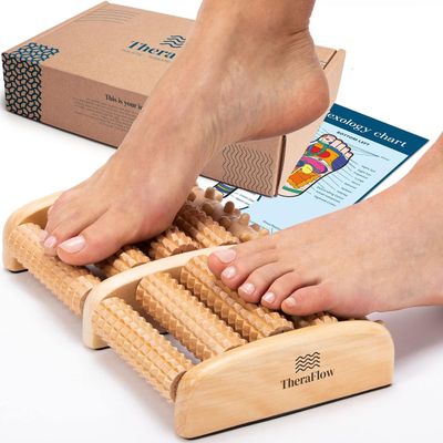 TheraFlow Large Dual Foot Massager for Plantar Fasciitis Relief 2024 Edition | Perfect Feet Massager Gifts for Women and Men | Relaxation Gift and Foot Massager for Neuropathy - Ideal Gifts for Mom