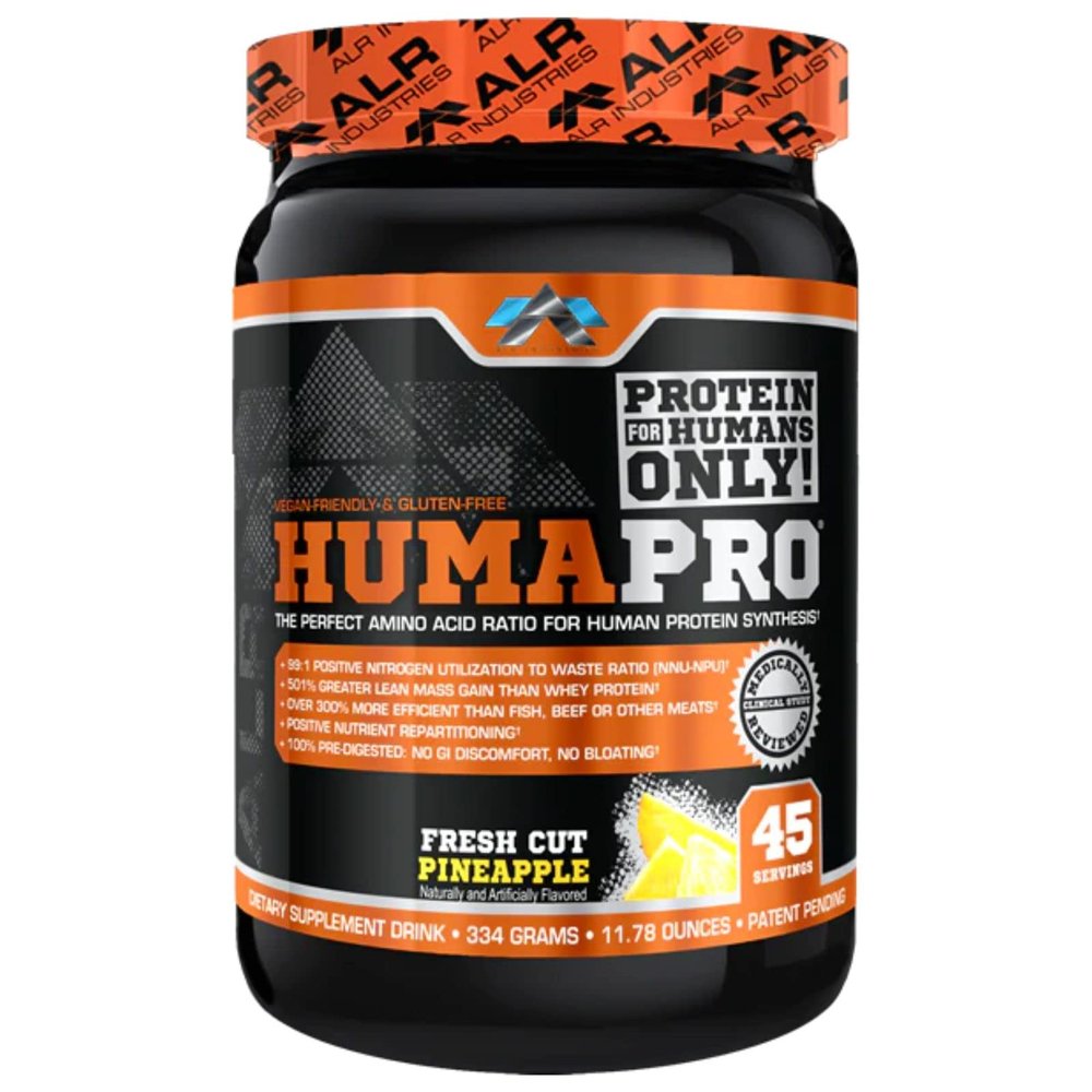 ALR Industries Humapro | Amino Acids Protein Matrix for Humans | 99% Utilization for Lean Muscle | Vegan, Gluten Free | 334g / 45 Servings (Fresh Cut Pineapple)