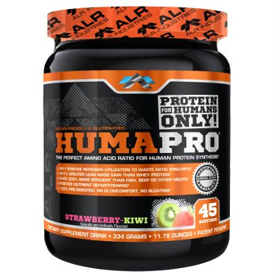 ALR Industries Humapro | Amino Acids Protein Matrix for Humans | 99% Utilization for Lean Muscle | Vegan, Gluten Free | 334g / 45 Servings (Strawberry Kiwi)