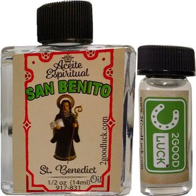 2GoodLuck St. Benedict Spiritual Oil with 1 Dram Perfume Set for Magic and Rituals