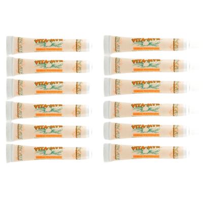 12 Pk VITA-MYR Travel Size Natural Toothpaste 1 Oz Travel Size Safe & Effective -Vitamyr Toothpaste with No SLS, No Sugar, No Fluoride, No Aspartame, No Saccharin ,Gluten Free & Vegan.
