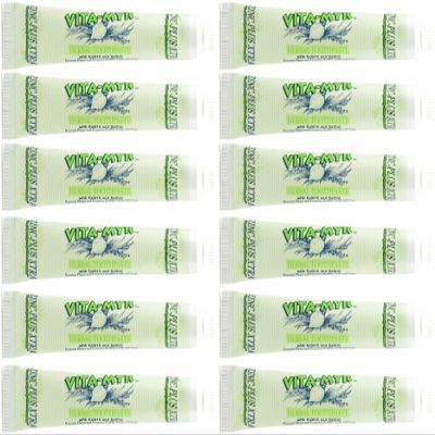 12 Pk VITA-MYR Herbal Zinc Plus Xtra Natural Toothpaste - Safe & Effective 5.4 oz - No Sugar, No Fluoride, No SLS, No Aspartame, No Saccharin