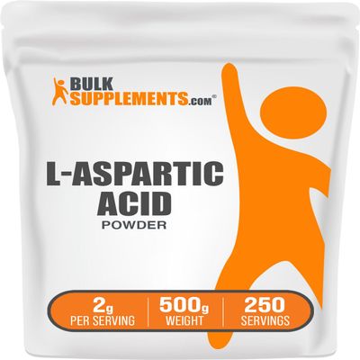 BulkSupplements.com L-Aspartic Acid Powder - Aspartic Acid Supplement, Amino Acids Supplement - Gluten Free, 2g per Serving, 500g (1.1 lbs) (Pack of 1)