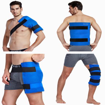 Koo-Care Large Flexible Gel Ice Pack & Wrap with Straps for Hot Cold Therapy - Pain Relief for Shoulder Rotator Cuff, Back, Hip, Knee Replacement Surgery, Shin Splint Injuries Reusable - 11" x 14"