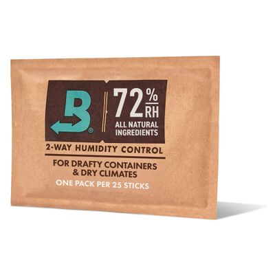 Boveda 72% Two-Way Humidity Control Pack for Storing Up to 25 Items Single for Wood Containers Moisture Absorber Humidifier Pack Individually Wrapped Hydration Packet