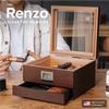 CASE ELEGANCE Glass Top Humidor with Thick Cedar, Easy humidification System, Accurate Digital Hygrometer - Renzo, Brown view 2