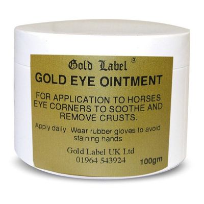 William Hunter Equestrian Gold Label Gold Eye Ointment for Horses, 100g - Soothes Eye Corners and removes Crusts