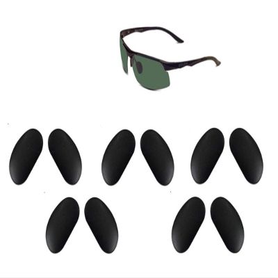 AM Landen 5 Pairs Sunglasses Black Silicone Nose Pads Compatible to All Major Brands Sunglasses