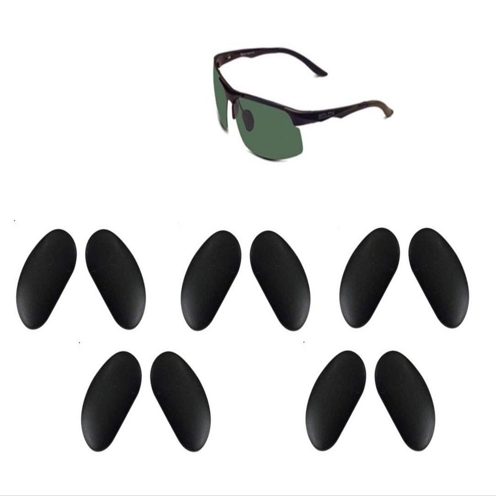 AM Landen 5 Pairs Sunglasses Black Silicone Nose Pads Compatible to All Major Brands Sunglasses