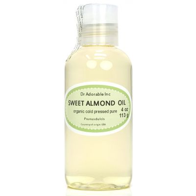 Dr Adorable - 4 oz - Sweet Almond Oil - 100% Pure Natural Organic Cold Pressed