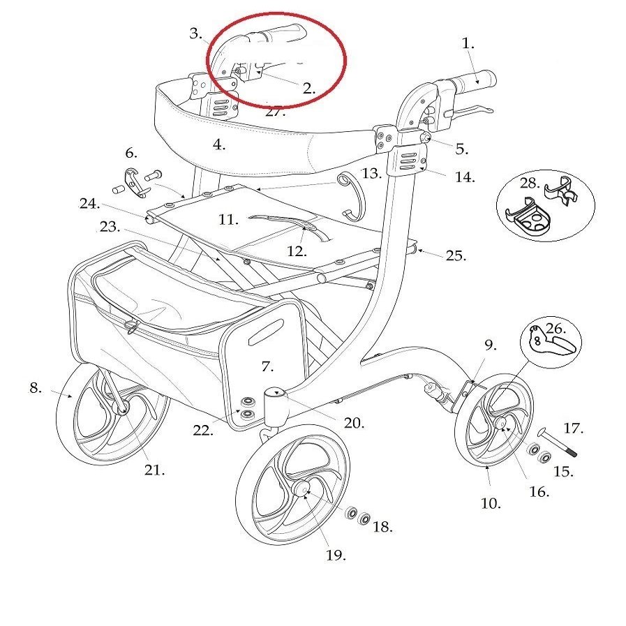Brake Cable Only (Pair) for Drive Standard RTL10266 Nitro Rollator Walker - 1026632 - Pair