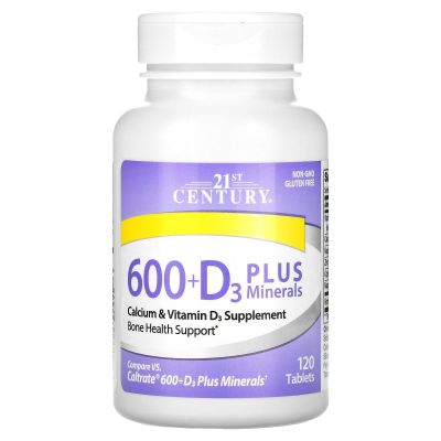 21st Century Calcium 600 Plus D Plus Minerals Caplets, 120Count (27498)