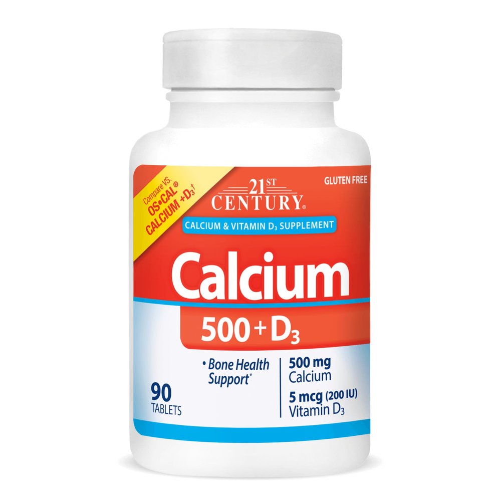 21st Century Calcium 500 + D3, 90 Tablets