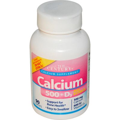 21st Century Calcium 500 + D3, 90 Tablets