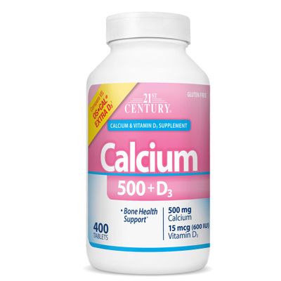 21st Century Vitamins Calcium 500 Plus Extra D Caplets, 400 Count