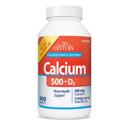 21st Century Calcium 500 mg Plus D3 Tablets, 400 Count