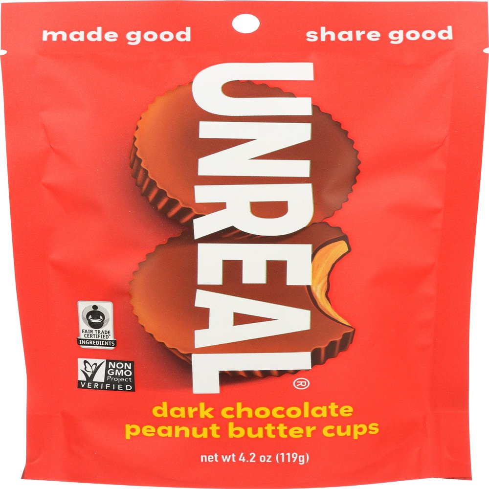 UNREAL Dark Chocolate Peanut Butter Cups, 4.2 oz (Pack of 6)