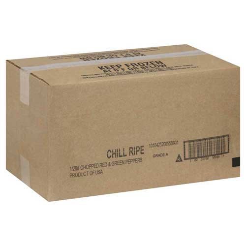 Chill Ripe Red and Green Chopped Peppers, 20 Pound -- 1 each.