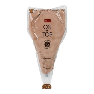 On Top Chocolate Whipped Topping, 16 Ounce -- 6 per case.