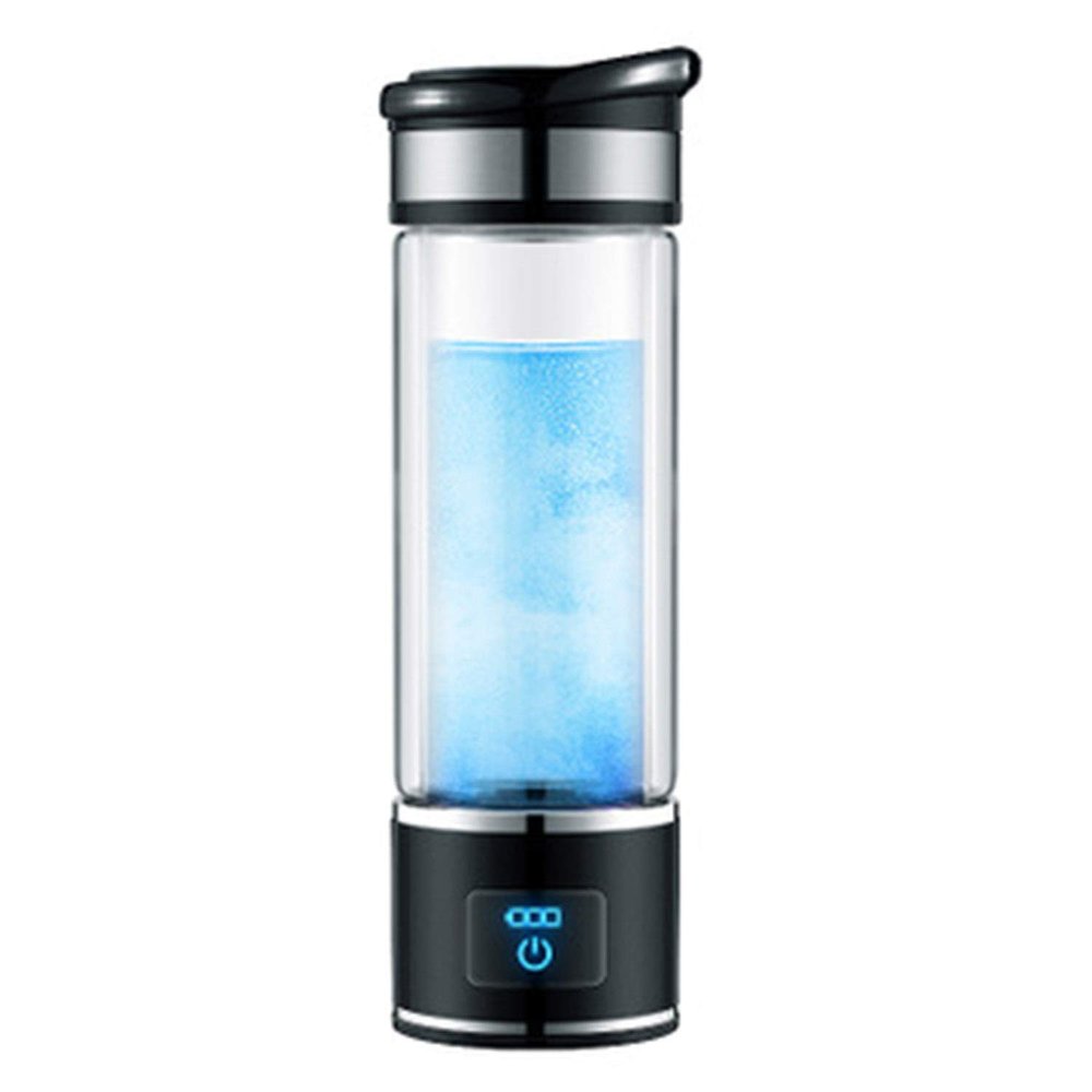 LOVEPET Portable 3 Minute Hydrogen-Rich Water Bottle Rechargeable High Concentration Hydrogen Generator Glass Bottle Anti-Aging Anti-Oxidation Alkaline Water Generator, 350ml