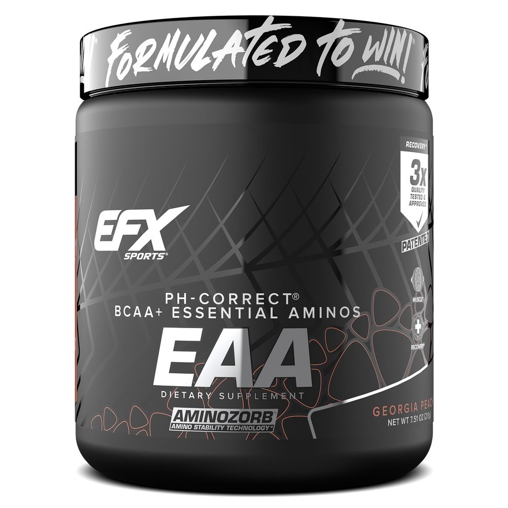 EFX Sports Training Ground EAA | Essential Amino Acids Supplement | Energy & Protein Synthesis | Pre, Intra, or Post Workout | 30 Servings (Georgia Peach)