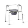 Medline 3-in-1 Steel Adjustable Bedside Commode w/ Microban Protection, Portable Bedside Toilet, 350 lb. Weight Capacity, Removable 7.5 QT. Bucket, Toilet Chair For Elderly, Tool-Free Assembly, Gray view 1
