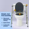 Medline 3-in-1 Steel Adjustable Bedside Commode w/ Microban Protection, Portable Bedside Toilet, 350 lb. Weight Capacity, Removable 7.5 QT. Bucket, Toilet Chair For Elderly, Tool-Free Assembly, Gray view 2