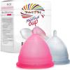 Talisi Menstrual Cups Set of 2 - Reusable Period Kit (Small & Large Sizes) - Super Soft Silicone Regular & Heavy Flow - Feminine Hygiene Products, Tampon & Pad Alternative - Organic Copa Menstrual view 2