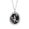 Aromatherapy Essential Oil Diffuser Stainless Steel 30MM Silver Magnetic Locket Pendant 2 Sizes Chain Necklace, Refill Pads & Diffuser Bracelet in a Velvet Bag (Witch) view 1